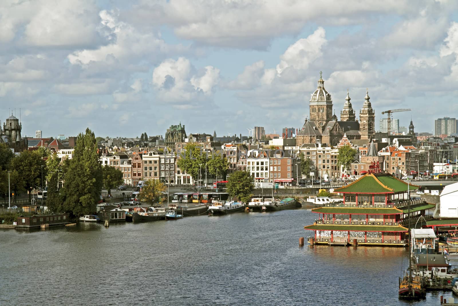 City scenic from Amsterdam in the Netherlands