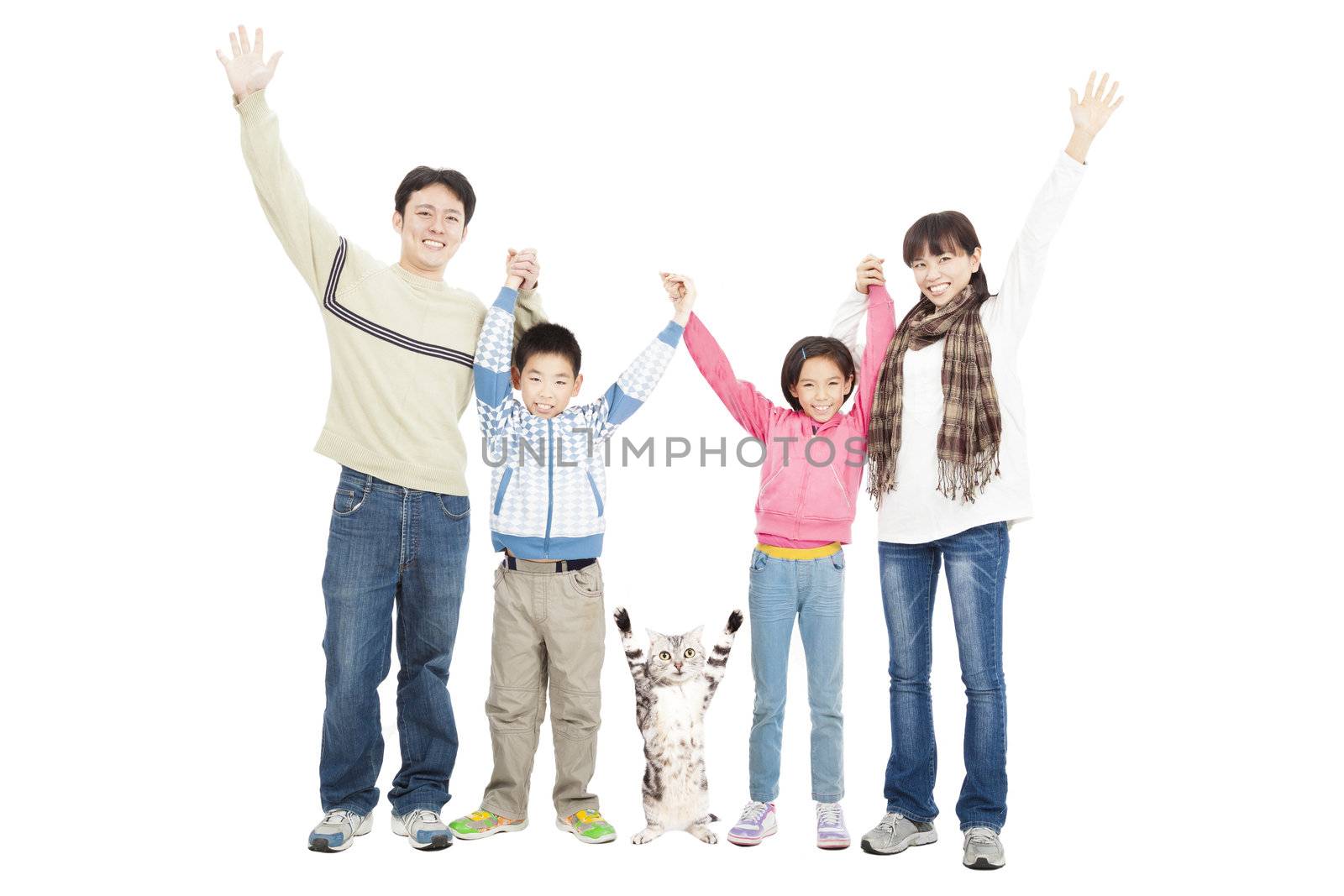 happy family with pet by tomwang