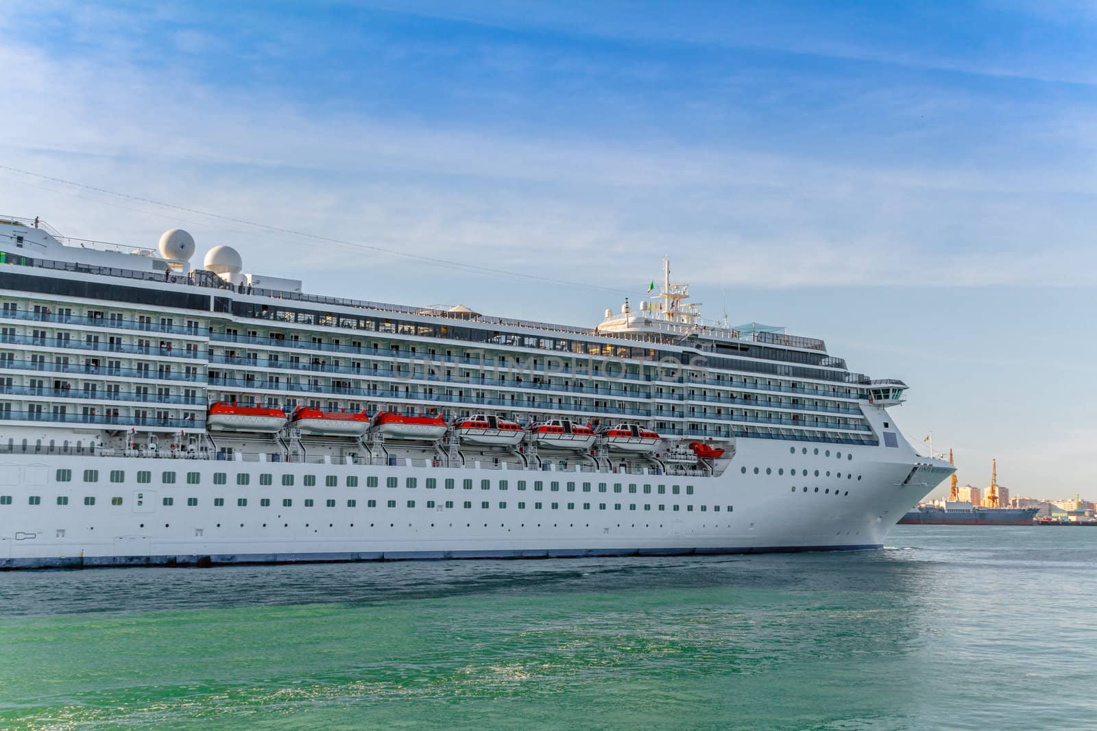 CADIZ, SPAIN - JUN 04: Grand-class cruise ship  Costa Mediterranea at the harbor of Cadiz on Jun 04, 2012 in Cadiz, Spain