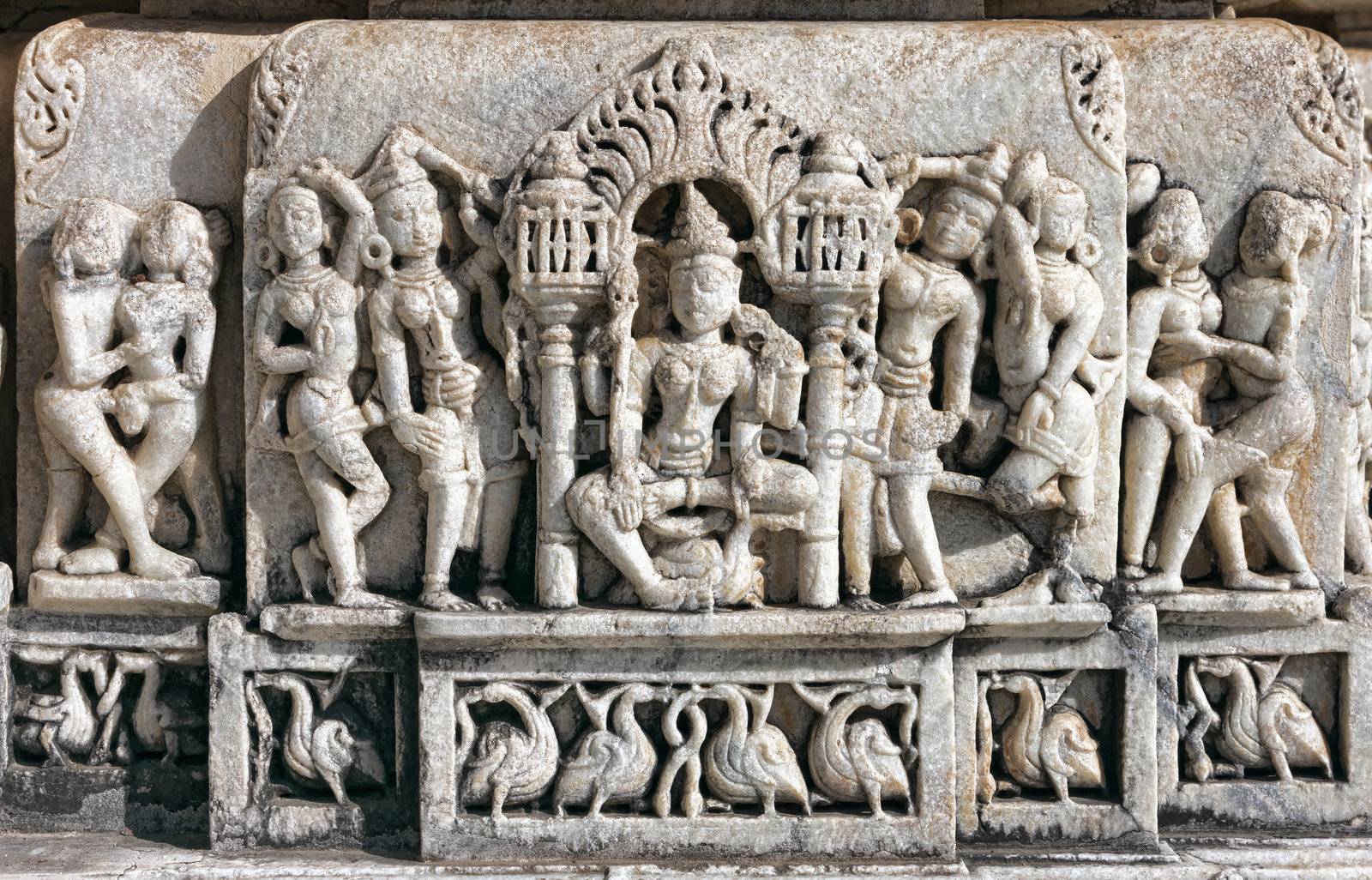  Ancient Sun Temple in Ranakpur. Jain Temple Carving. by vladimir_sklyarov