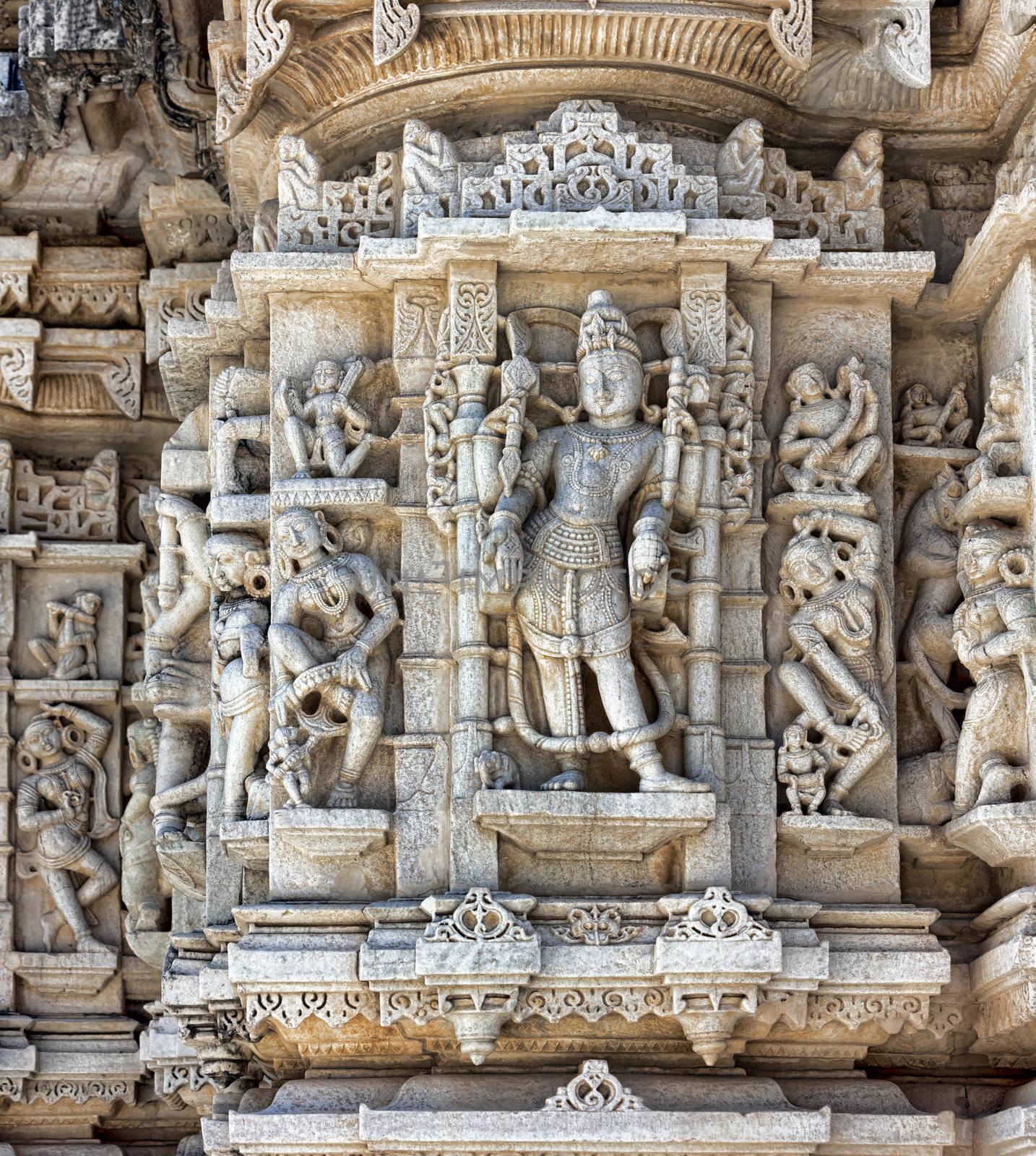  Ancient Sun Temple in Ranakpur. Jain Temple Carving. by vladimir_sklyarov