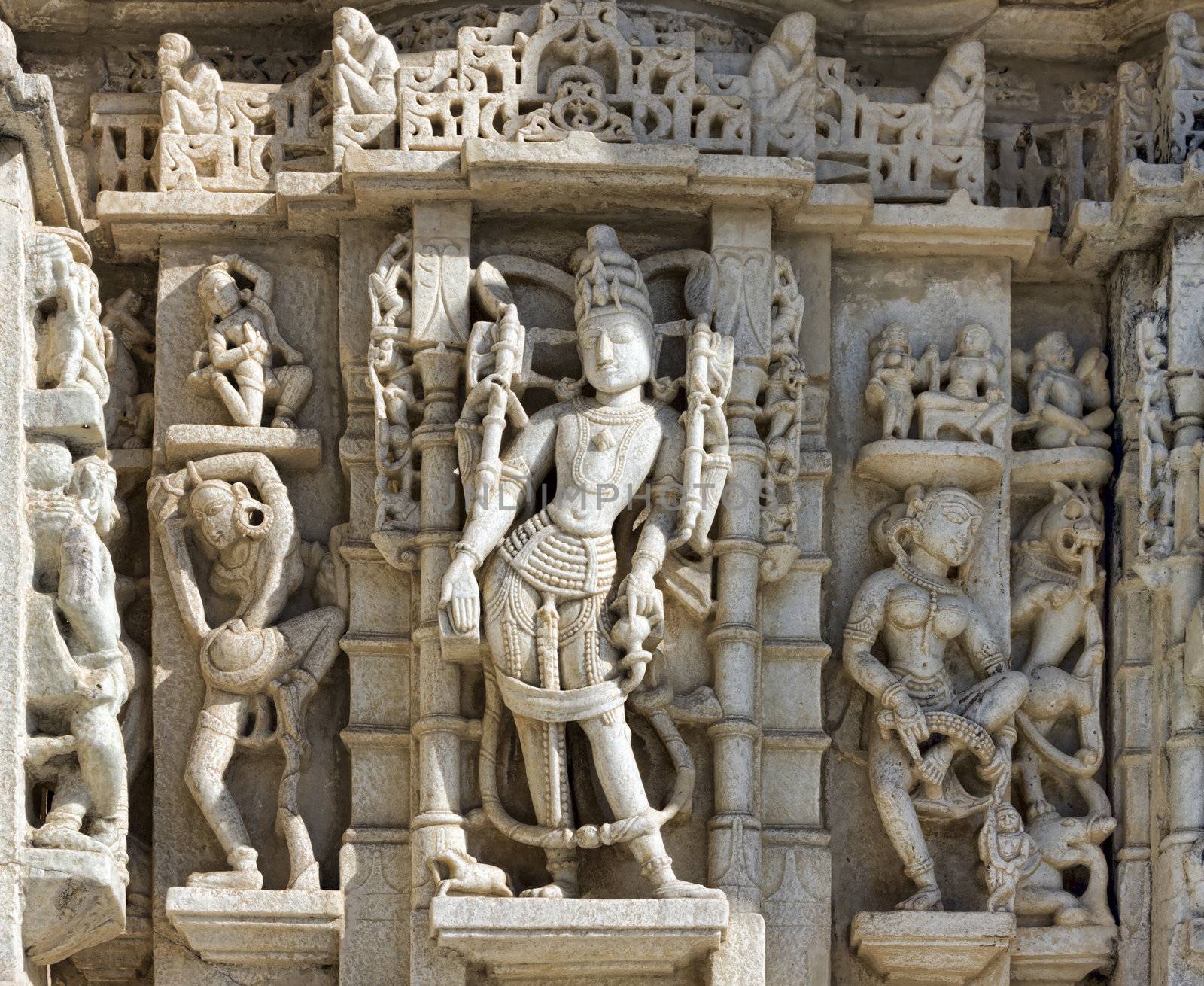  Ancient Sun Temple in Ranakpur. Jain Temple Carving. by vladimir_sklyarov