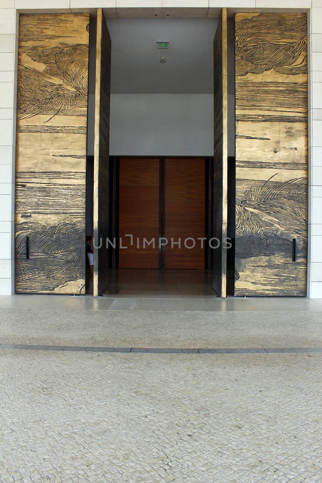 Detail of the main entrance of the Holy Trinity Church at Fatima, Portugal