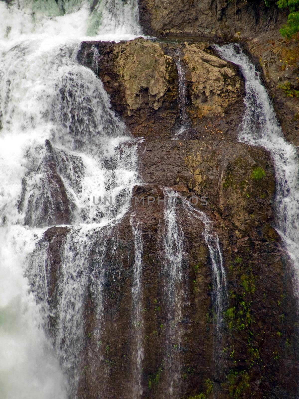 Beautiful Mountain Waterfall in Snoqulamie Washington USA