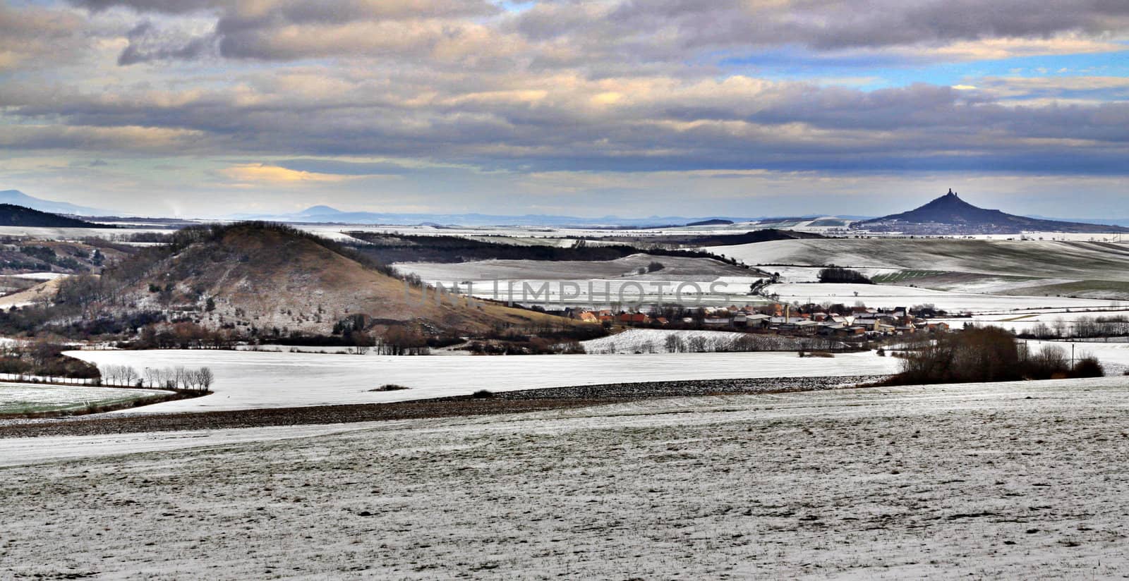 Czech Middle Mountains near Louny town