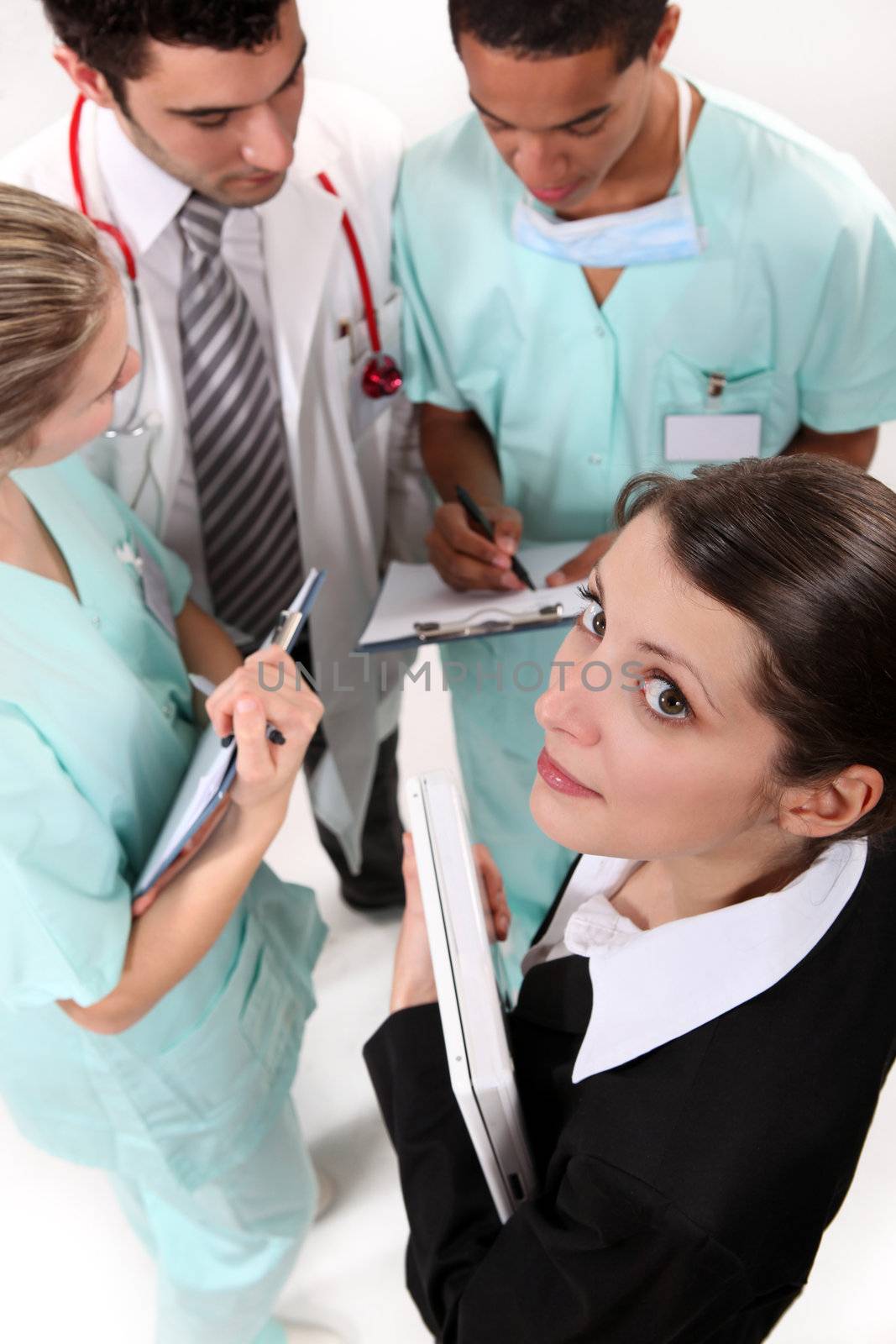 administrator having a meeting with the medical staff