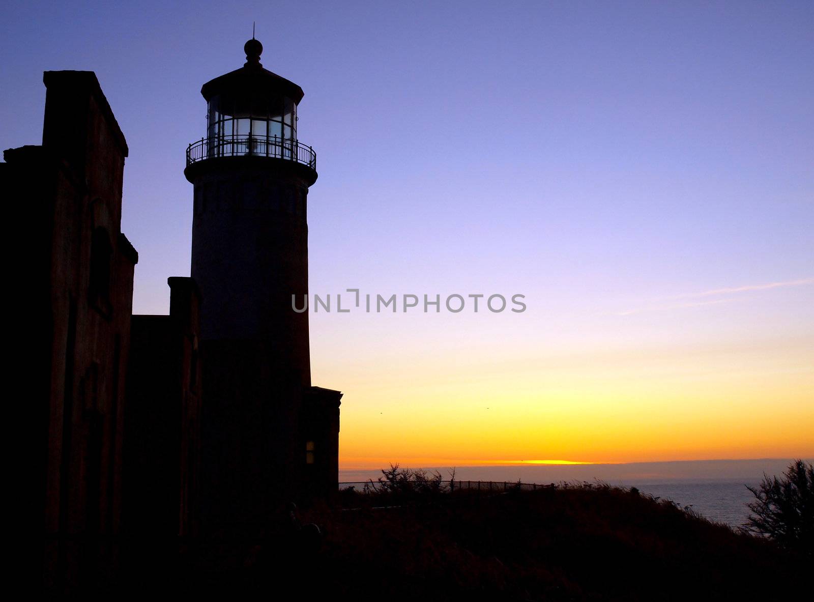Lighthouse on the Washington Coast at Sunset by Frankljunior