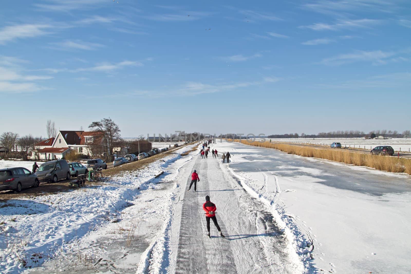 Ice skating in the countryside from the Netherlands