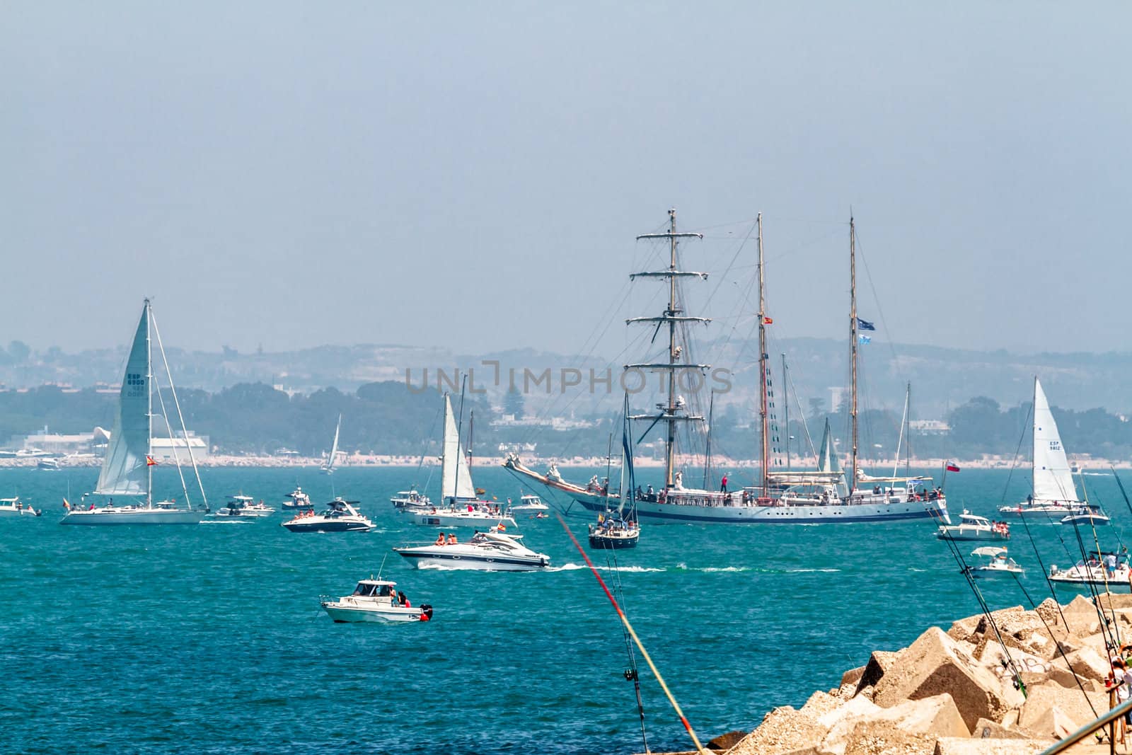 CADIZ, SPAIN - JUL 29: Polish Ship, Pogoria setting sail on the Tall ship races 2012 on July 29 , 2012, in Cadiz , Spain