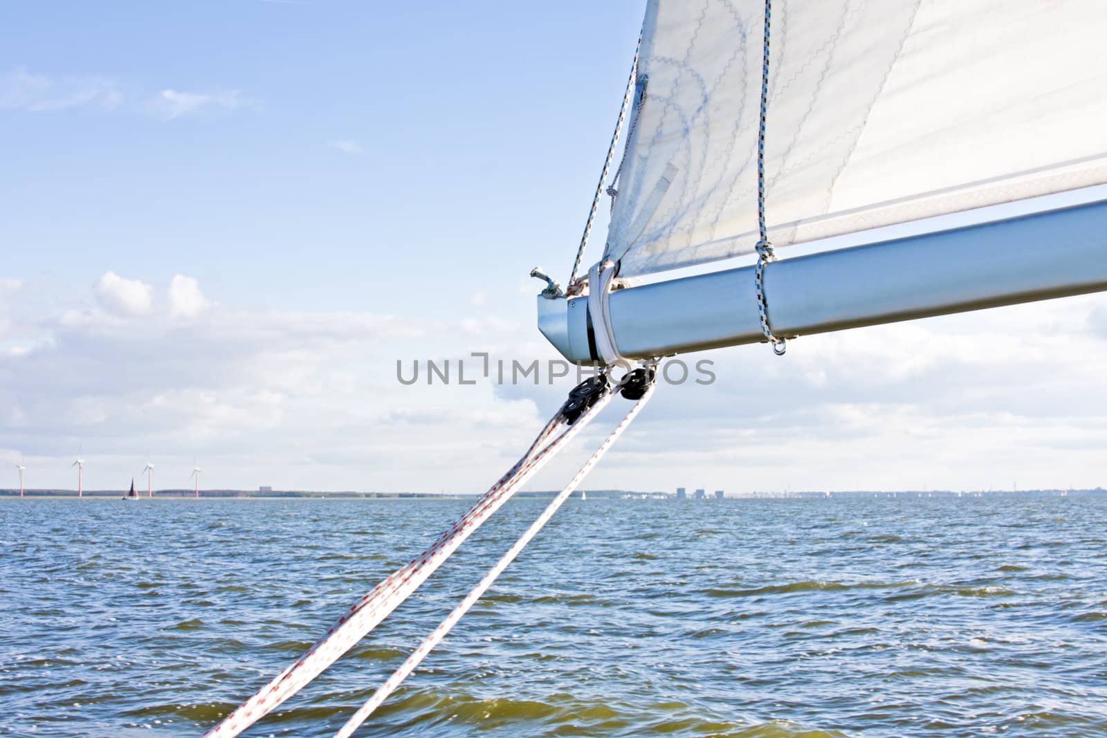 Sailing on the IJsselmeer in the Netherlands