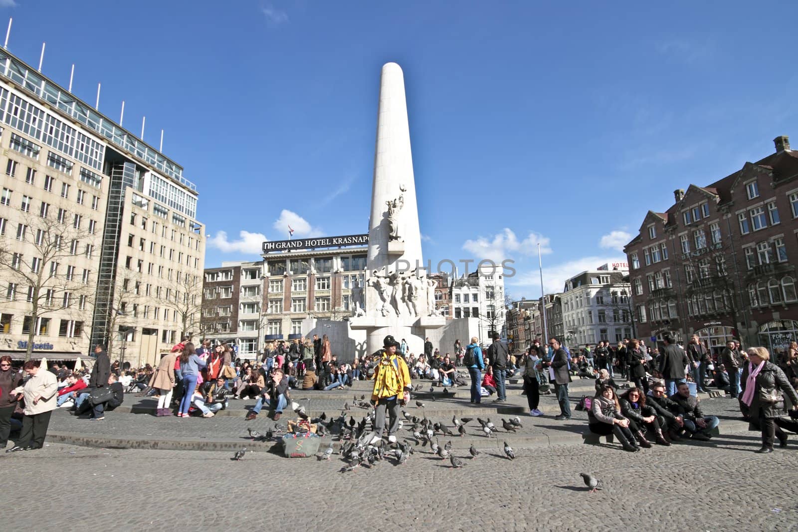 The monument on the Dam in Amsterdam the Netherlands