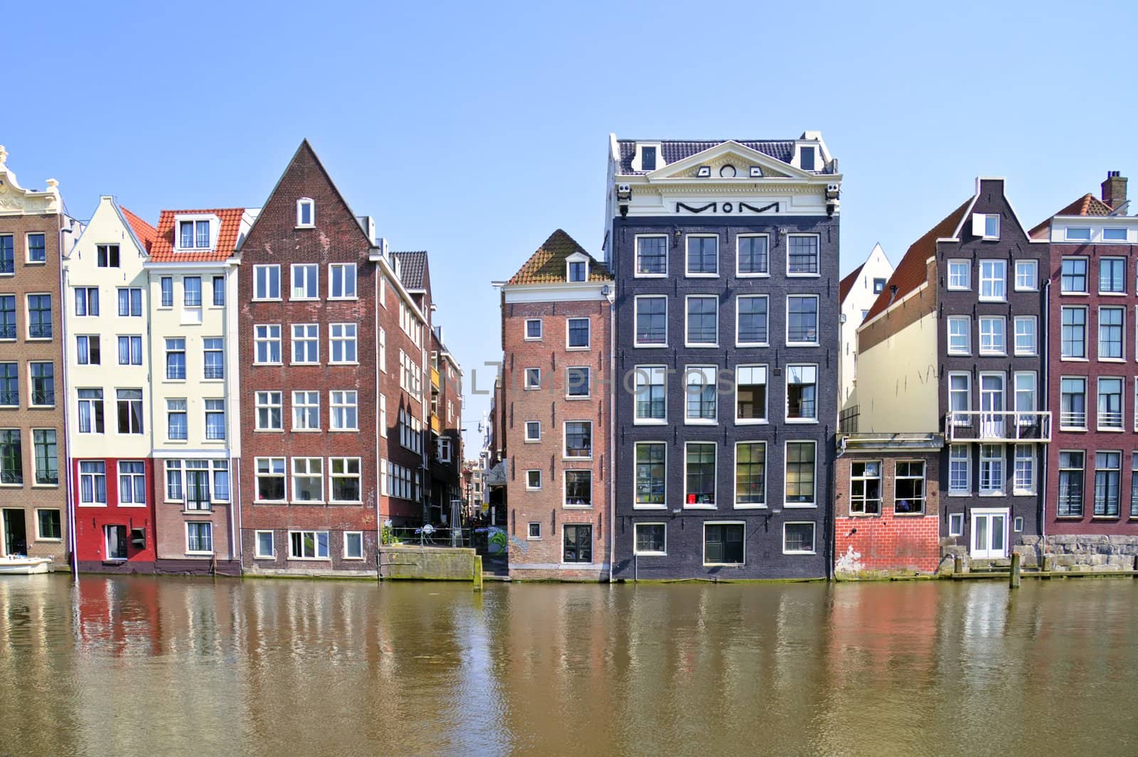 Dutch medieval facades in Amsterdam the Netherlands