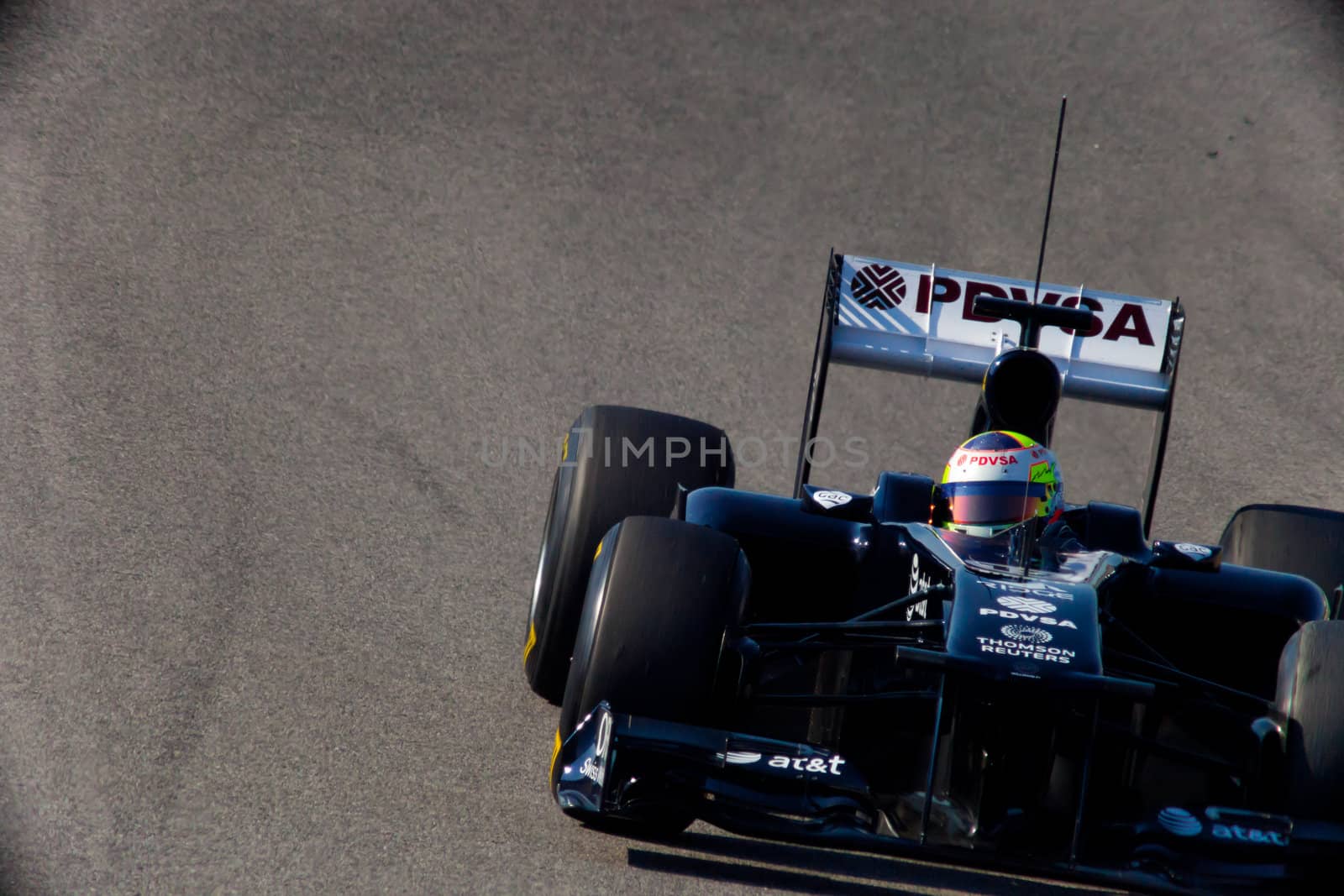 JEREZ DE LA FRONTERA, SPAIN - FEB 11: Pastor Maldonado of Williams F1 races on training session on  February 11 , 2011, in Jerez de la Frontera , Spain
