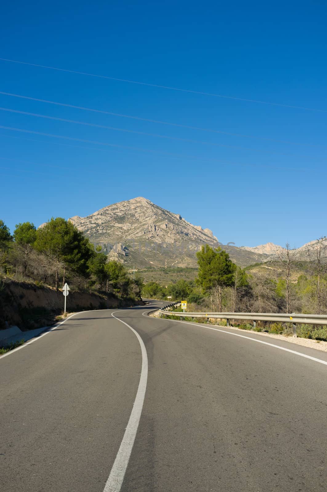 Scenic moutainn road inland Costa Blanca, Spain