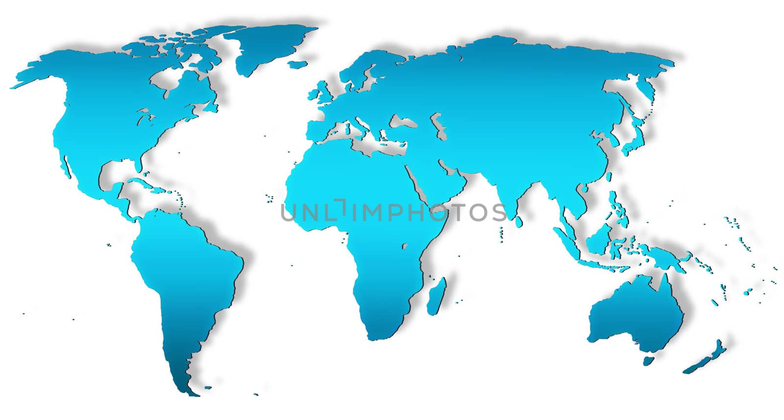 Blue gradiented world map.