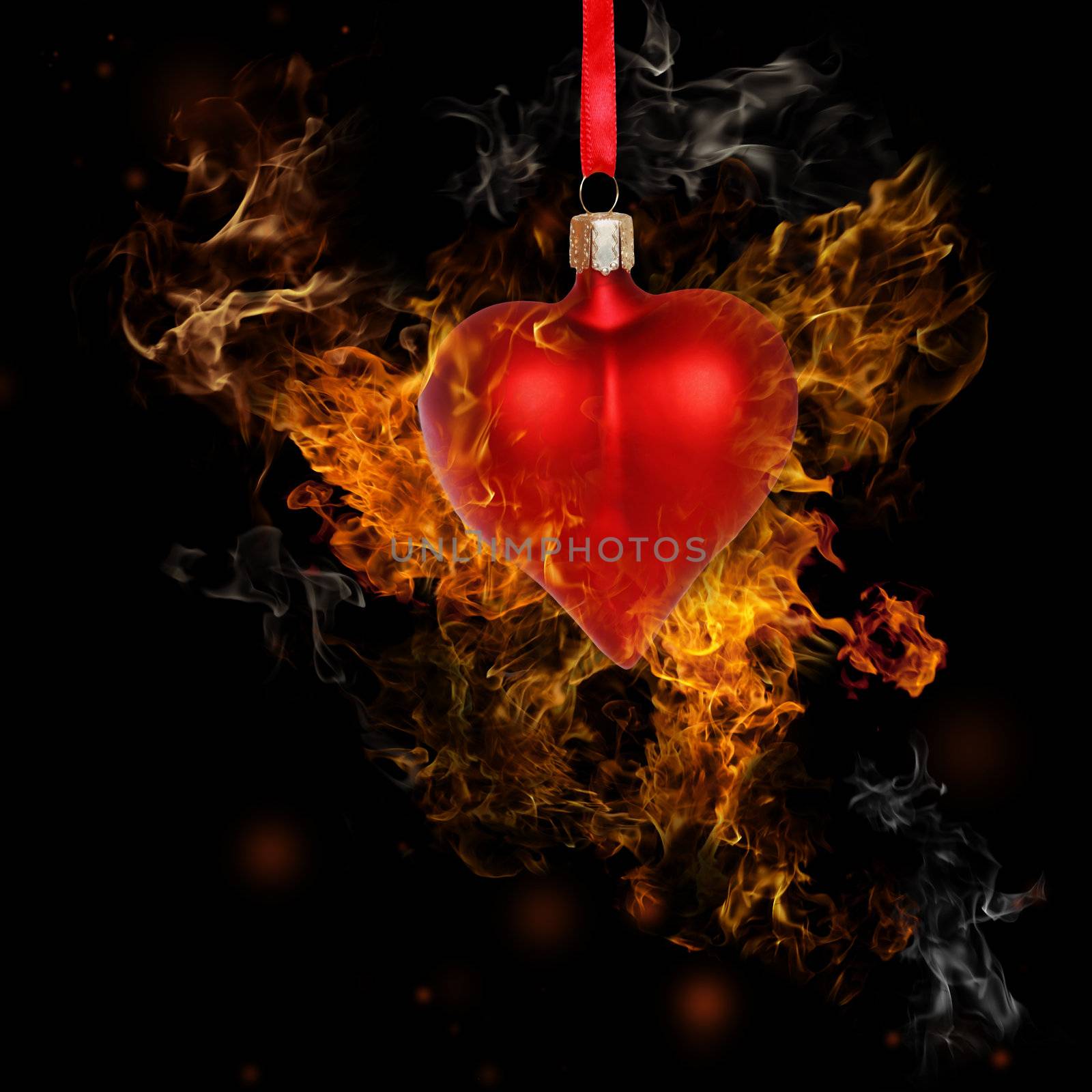Fire Heart Bauble by melpomene