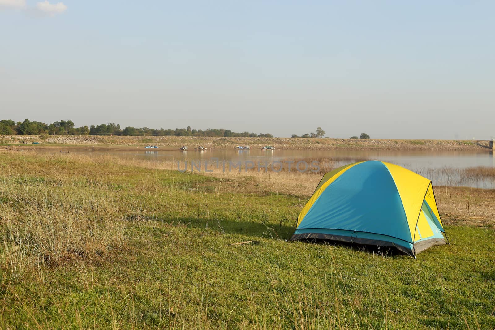 Camping place beside the lake