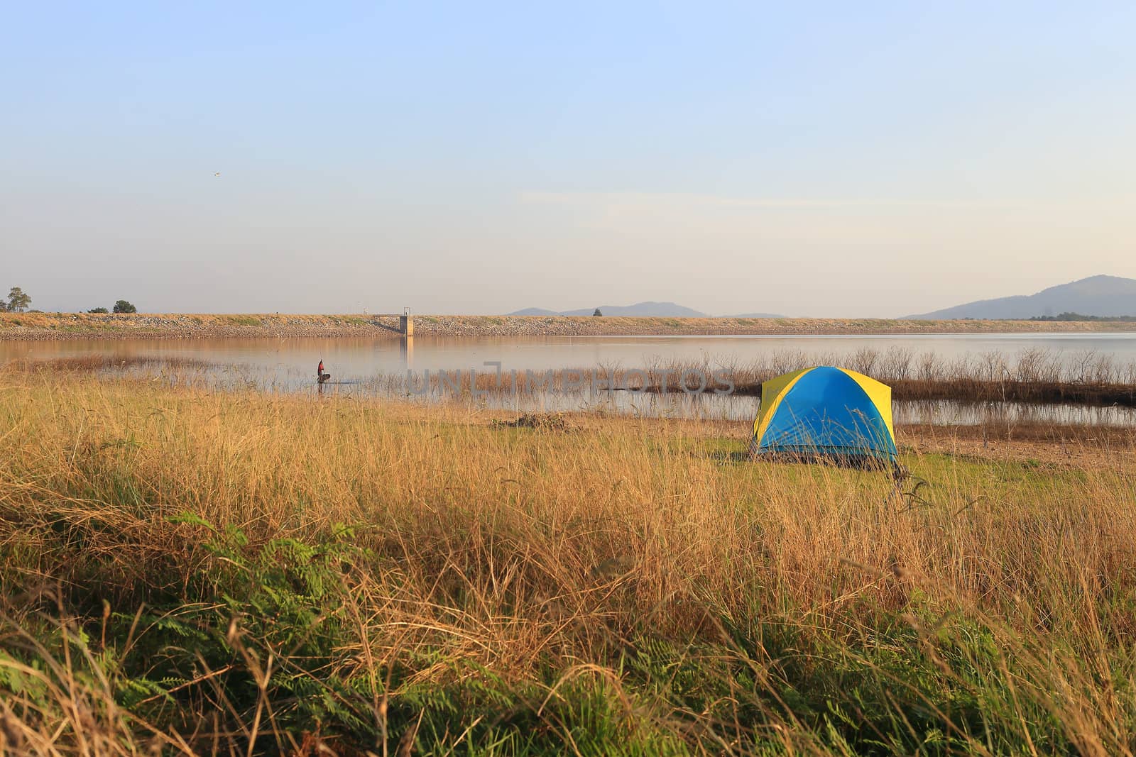 Camping place beside the lake