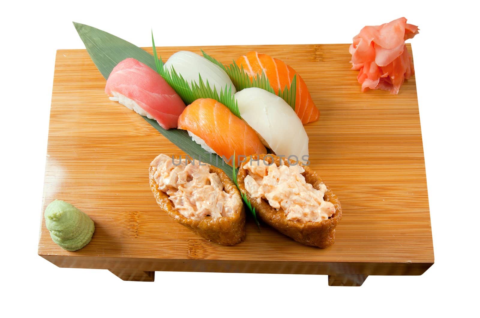 set of japanese sushi. traditional japanese food