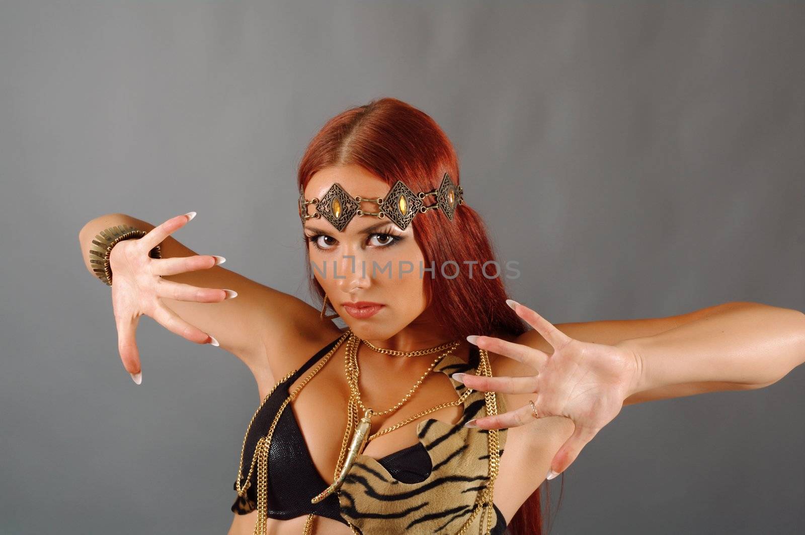 Sexy wild woman  amazon  .young warrior woman 