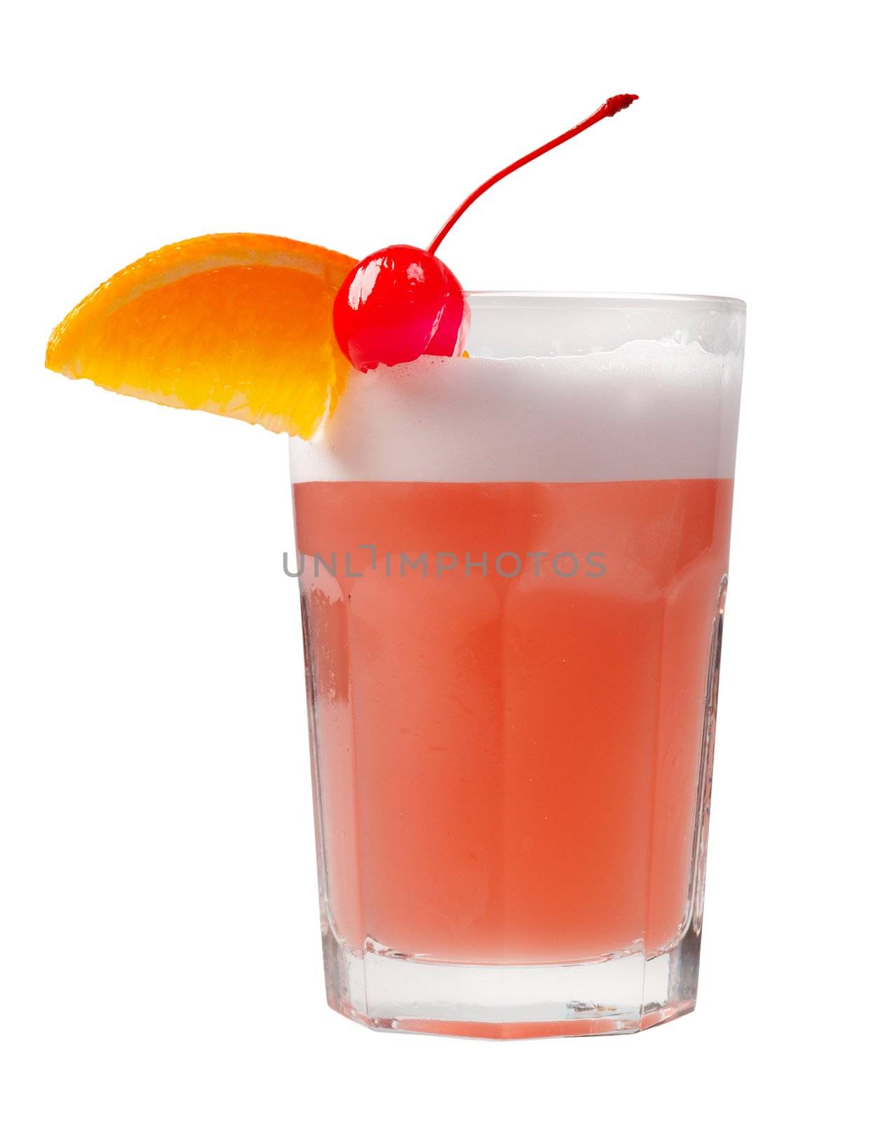 cocktail  with cherry  closeup  by Fanfo