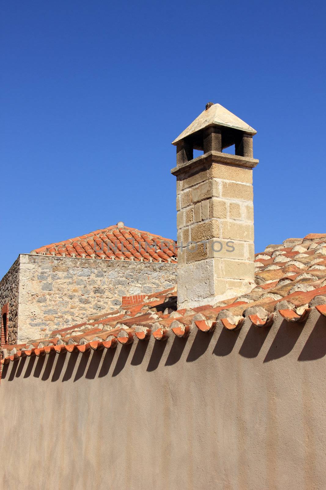 traditional houses with nice view at monemvasia