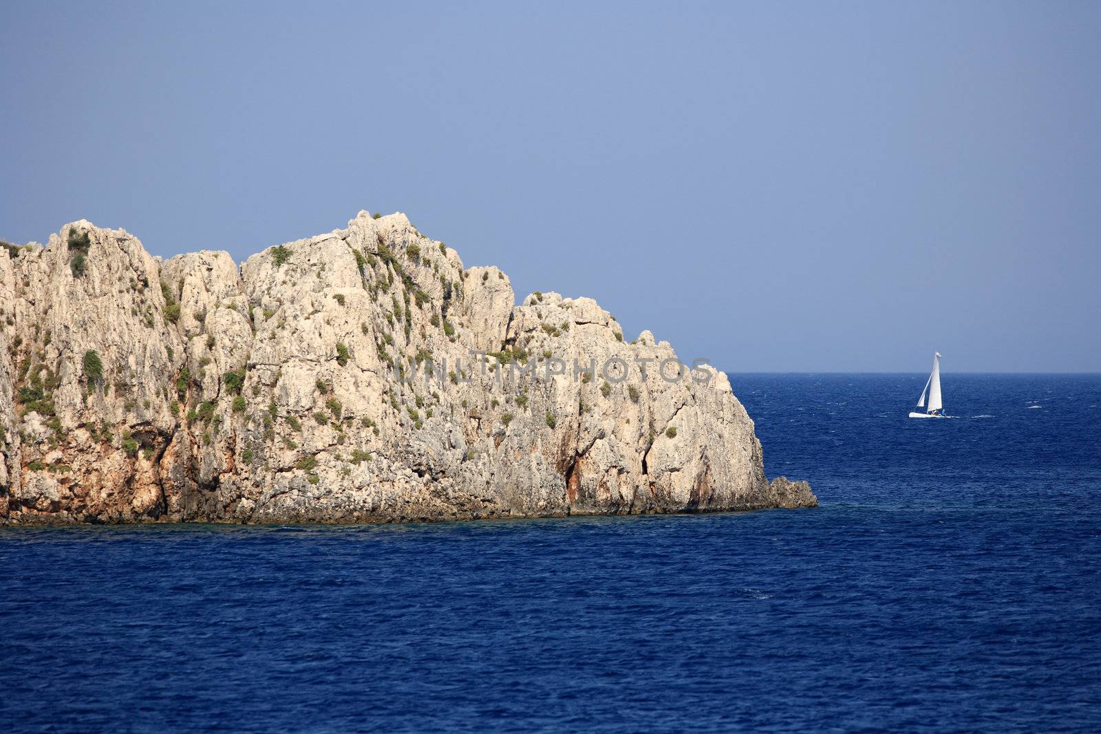 small sailing boat in a greek island