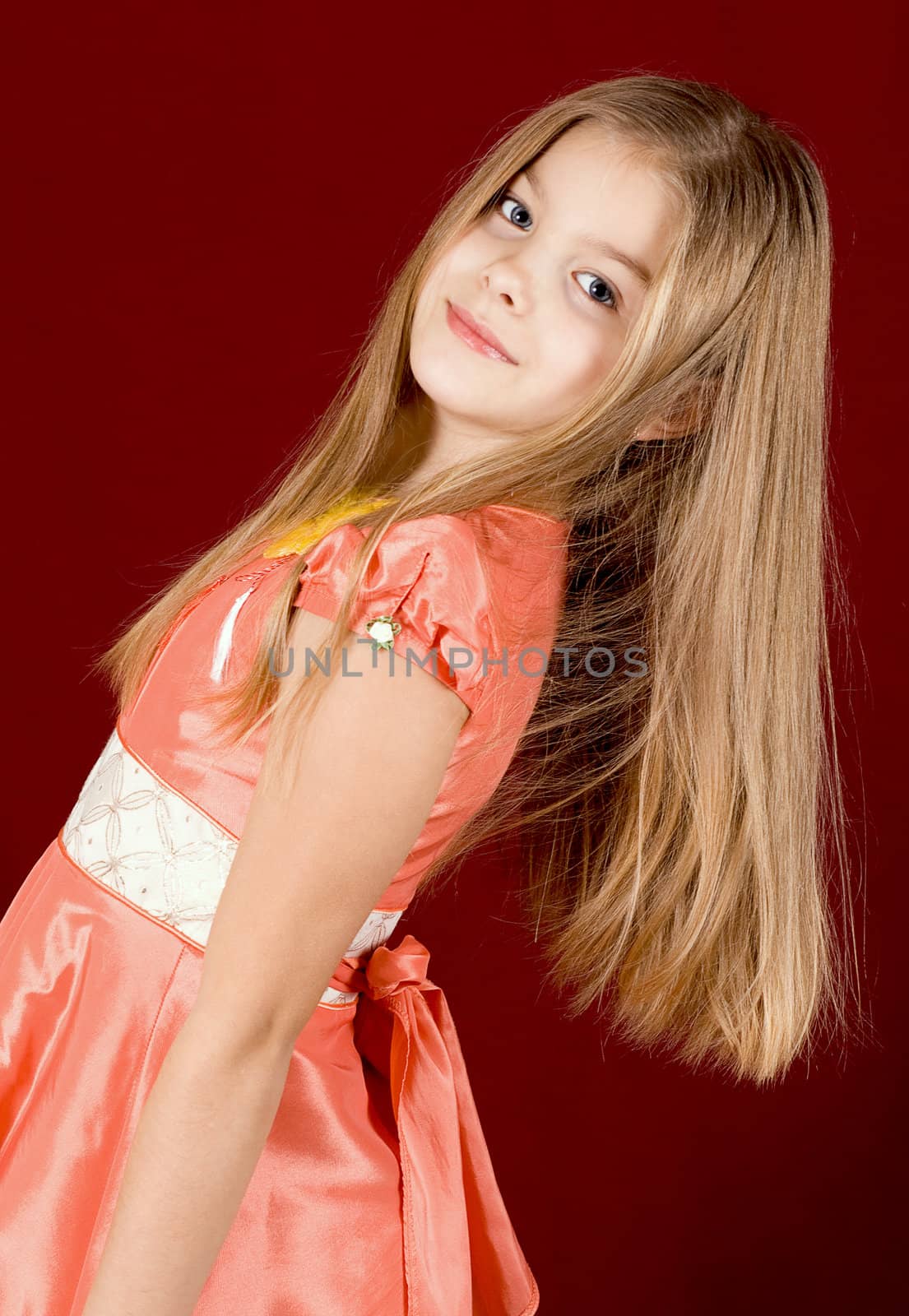 portrait of little girl  smiling at camera