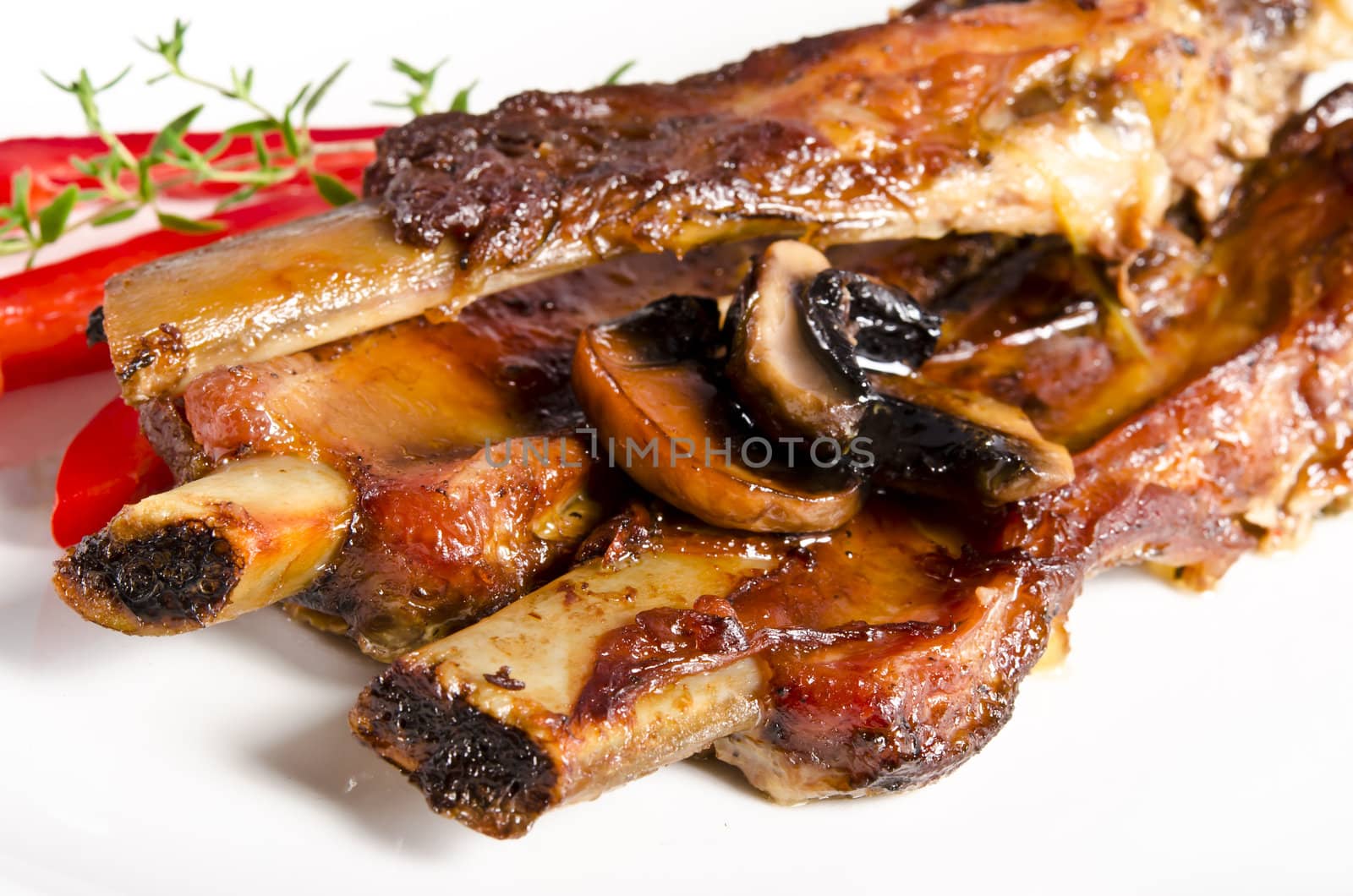 Roasted ribs burnt