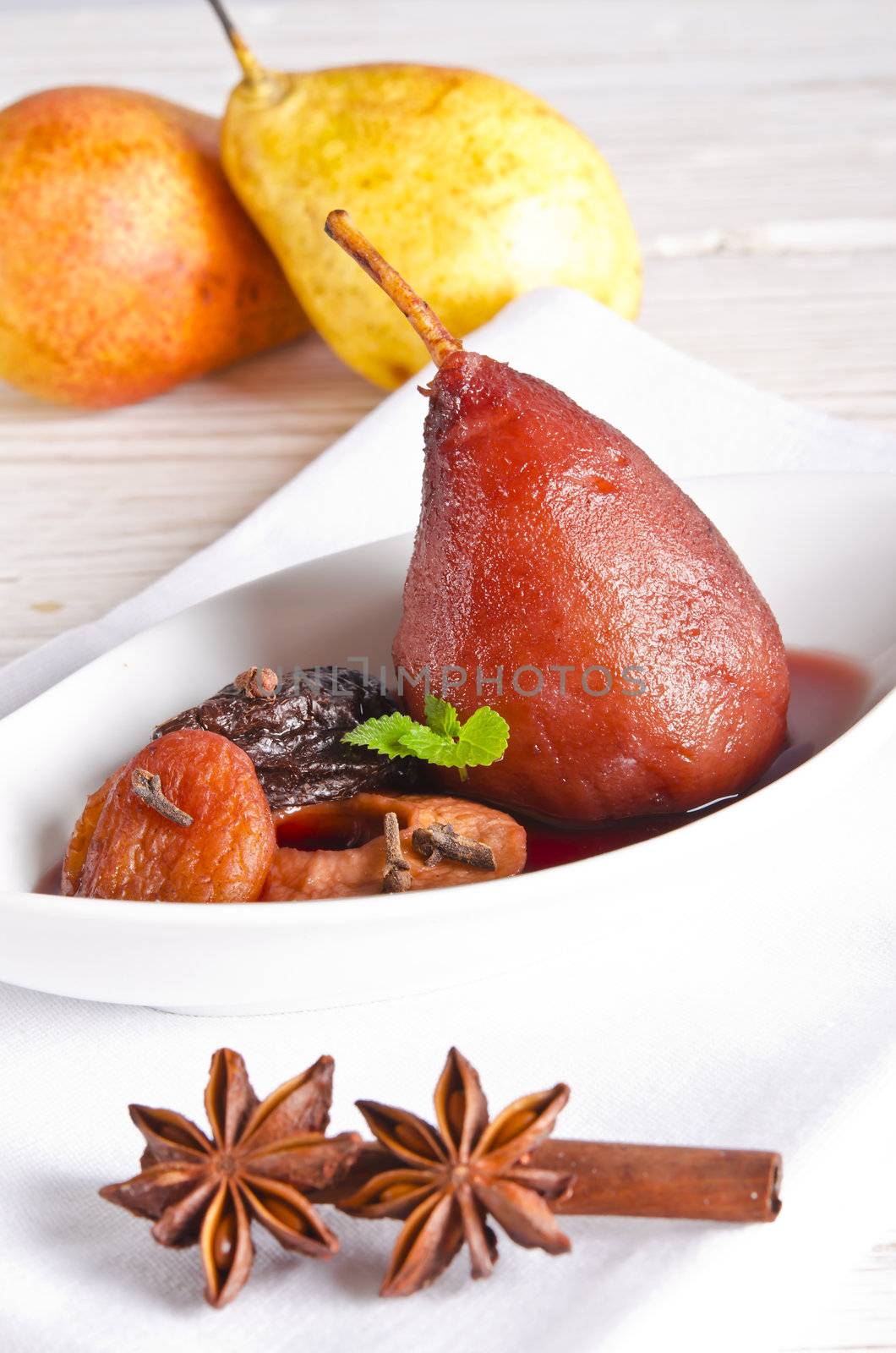 pear helene in red wine with spices by Darius.Dzinnik