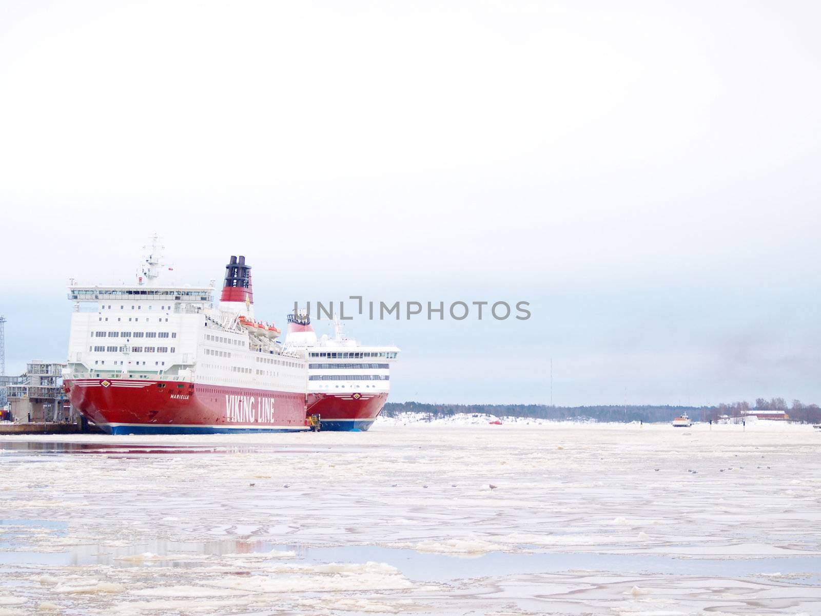 Vikingline at harbor in Helsinki Finland, Europe by Arvebettum