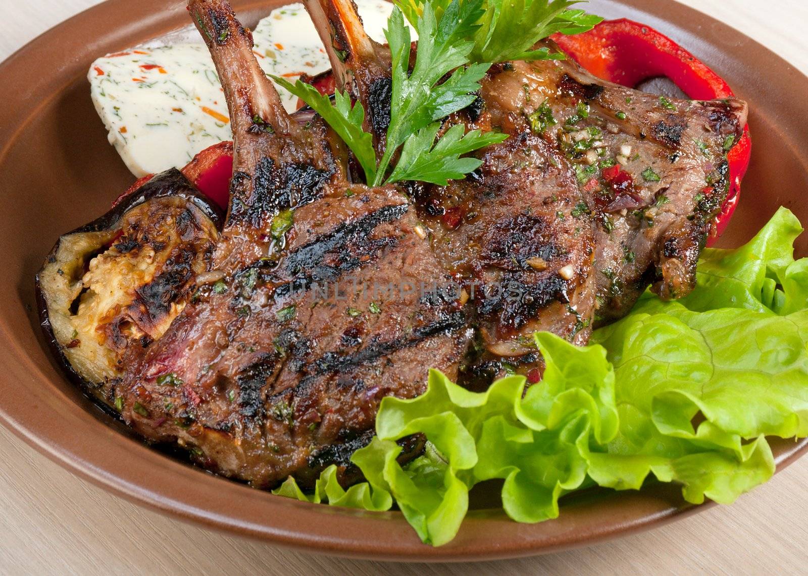  	rack of lamb .cooking meat  barbecue