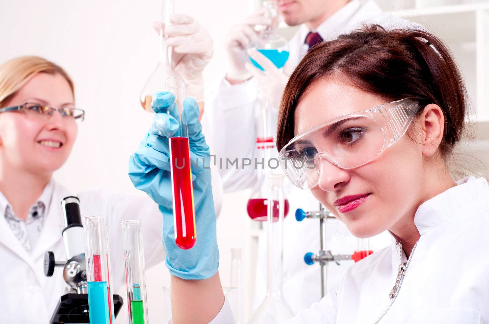 portrait of a beautiful woman chemist by adam121