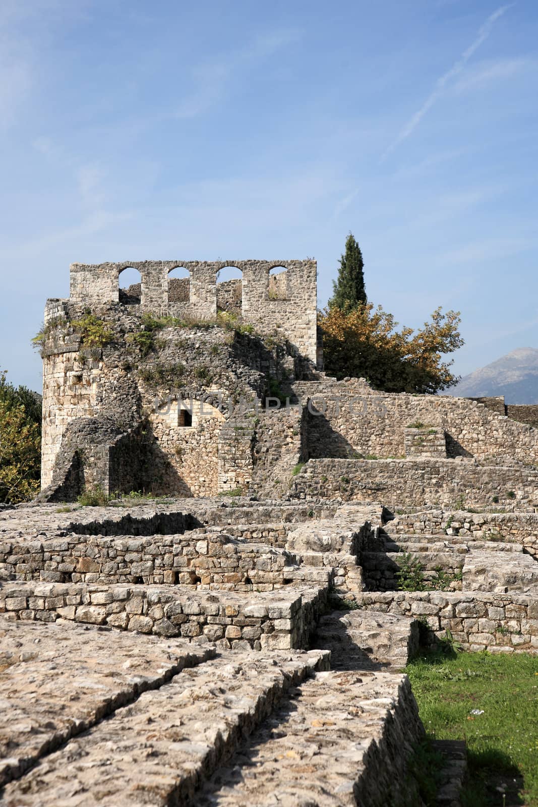 ruins of a beautiful byzantine monument in ioannina,Greece