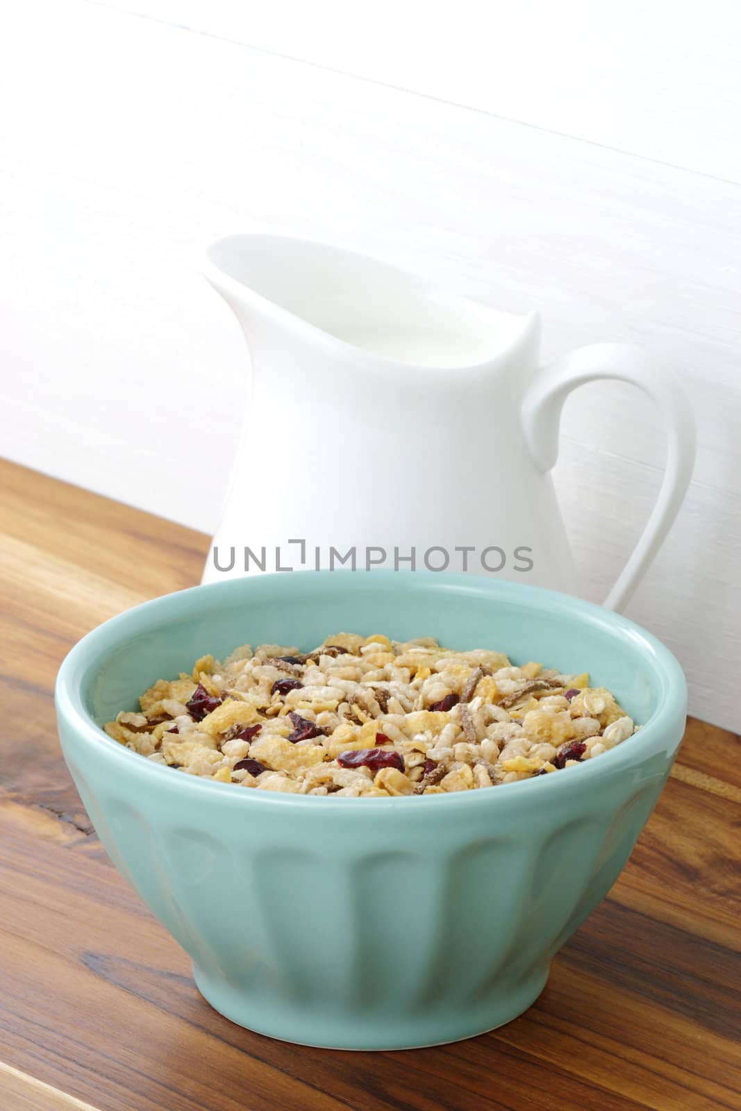 Delicious and healthy muesli with fresh milk  by tacar