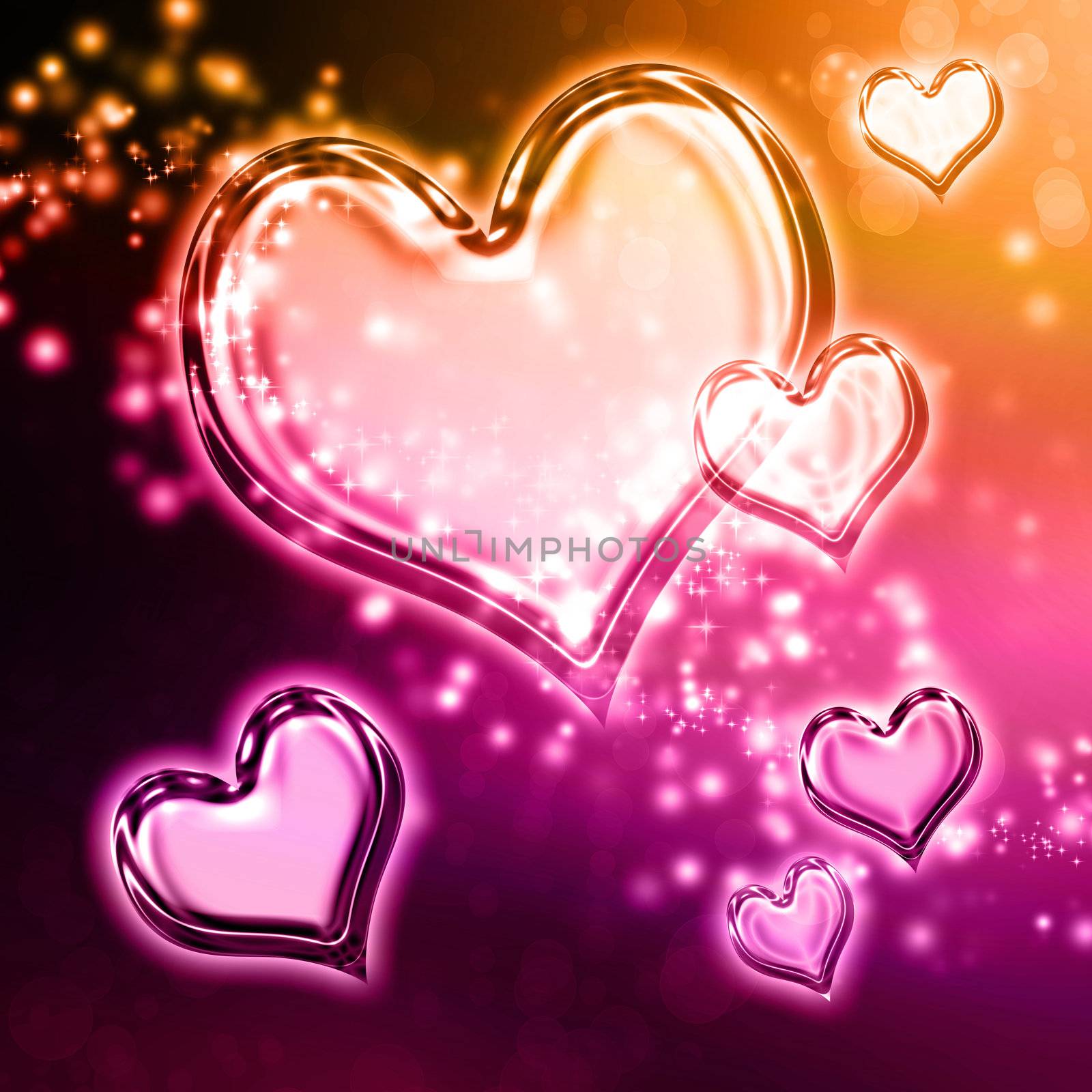 Clear shiny hearts background (pink and black)