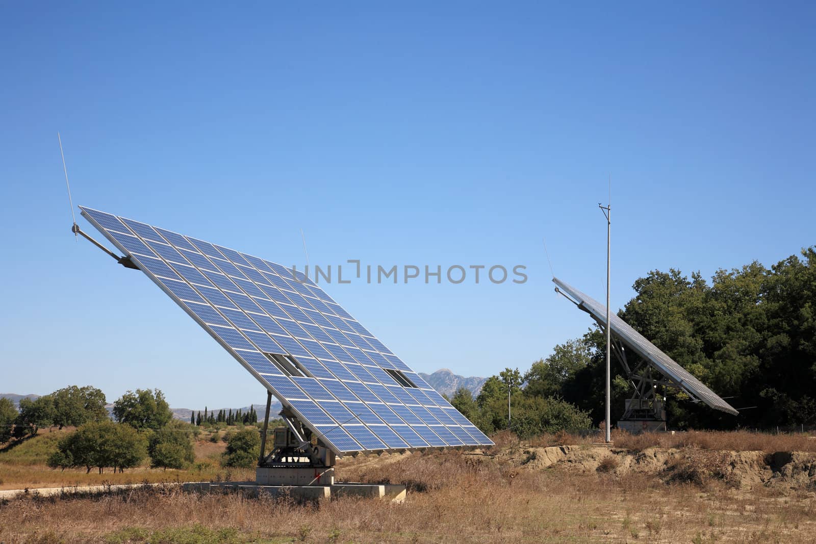 solar panels on a field