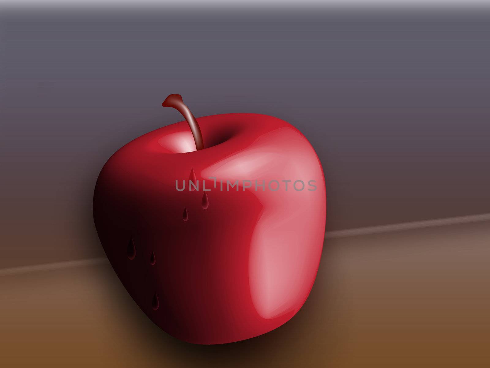 Apple Illustration available at atmospheric background