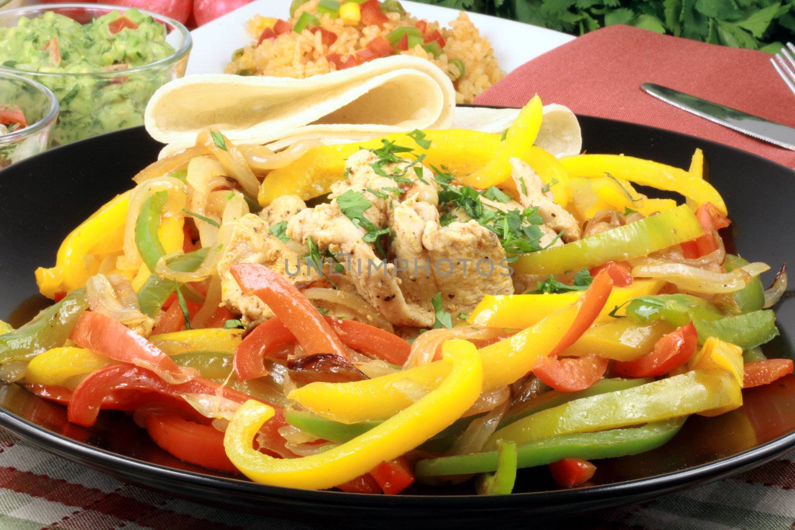 mexican fajitas made with delicious fresh ingredients one of  the most famous mexican plates    