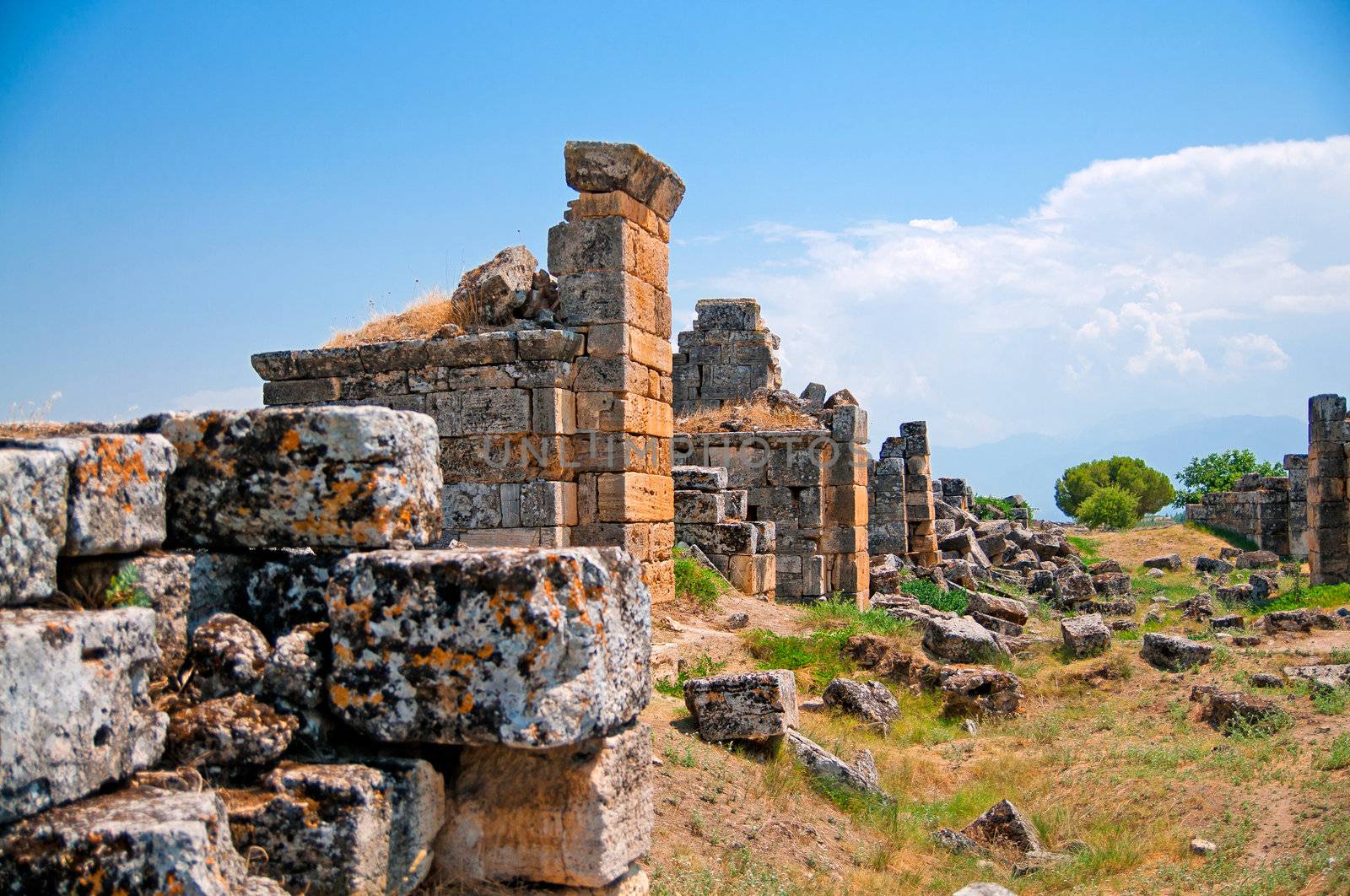 Ancient ruins in Ephesus Turkey - archeology background