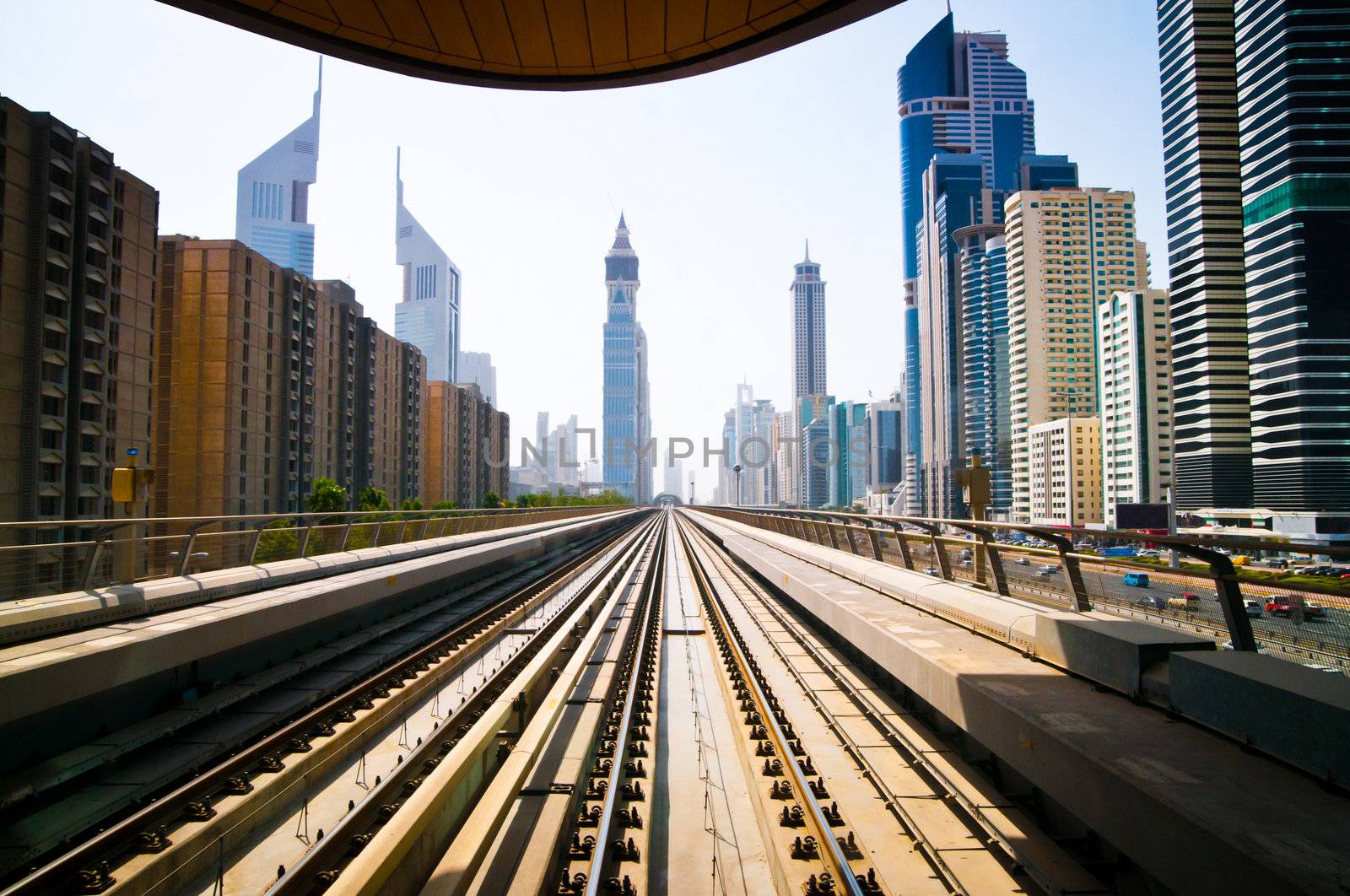 DUBAI - FABRUARY 02: Dubai metro is the first monorail in the Middle East, Fabruary 02, 2012 in Dubai, UAE.