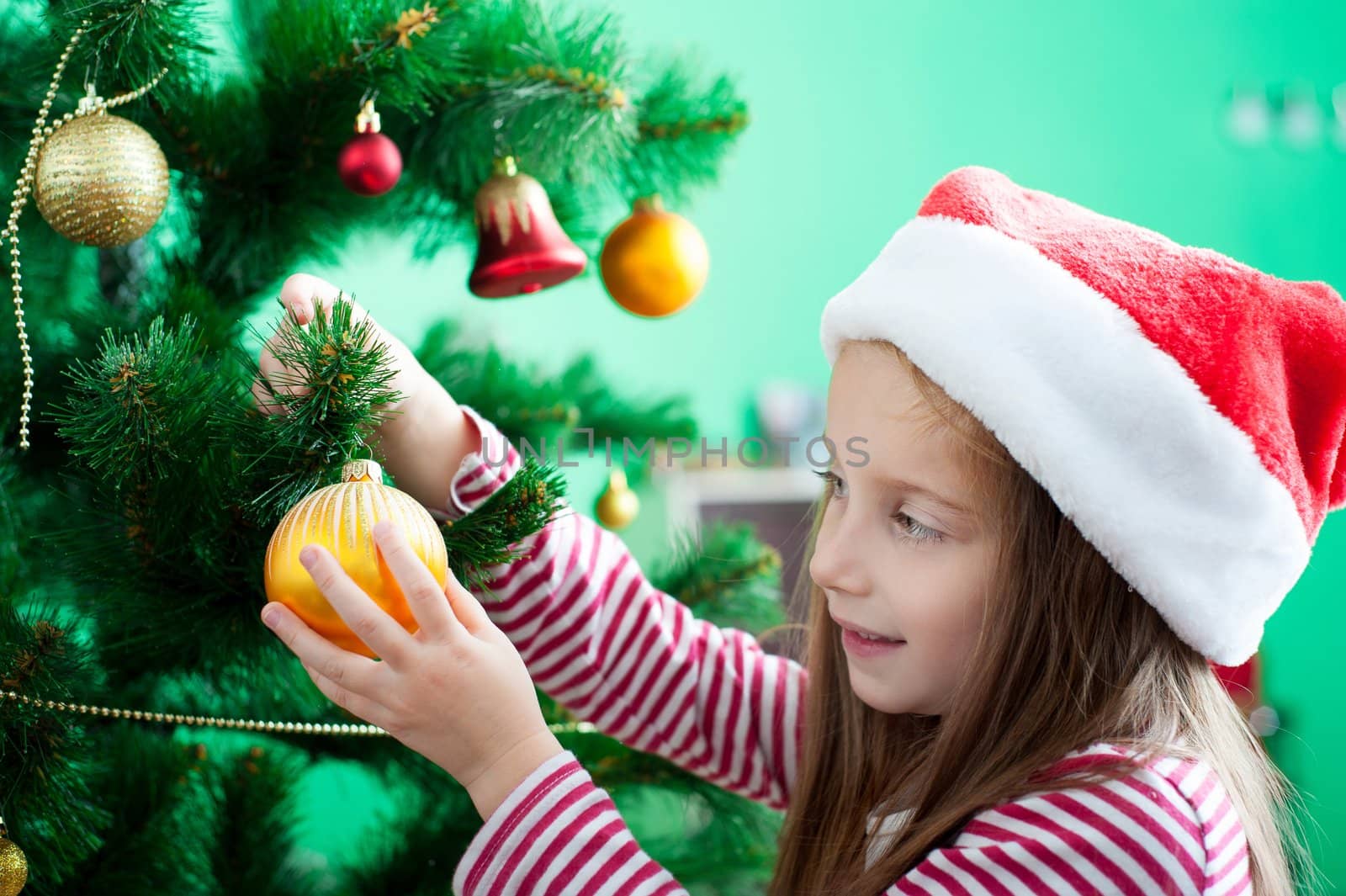 little girl in the santa claus hat by GekaSkr