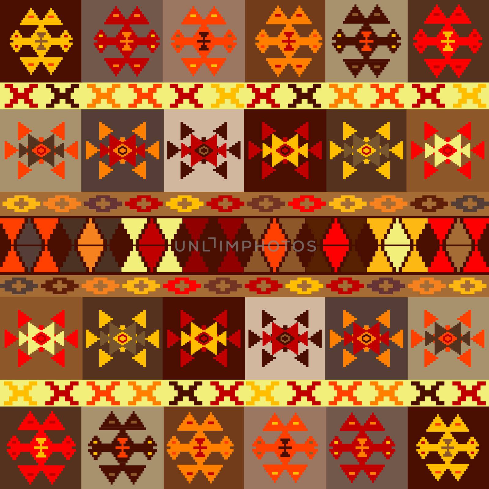 Etnic motifs background, carpet with folk ornaments by hibrida13