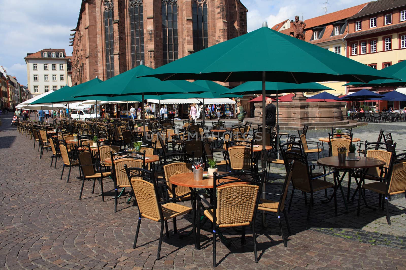 Outside bar in the city center of Heidelberg, Baden-Wurtemberg, Germany.