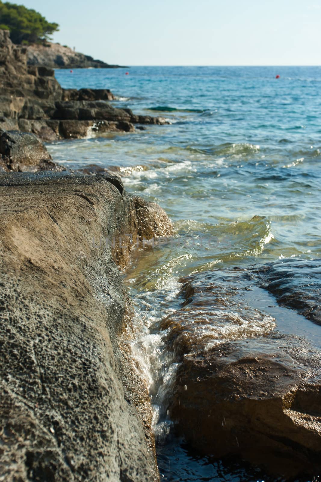 beautiful rocky beach in croatia by NagyDodo