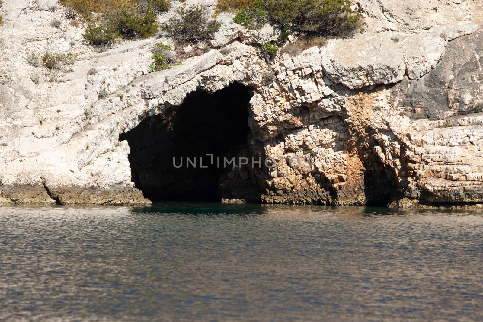 sea cave on the rocky coast