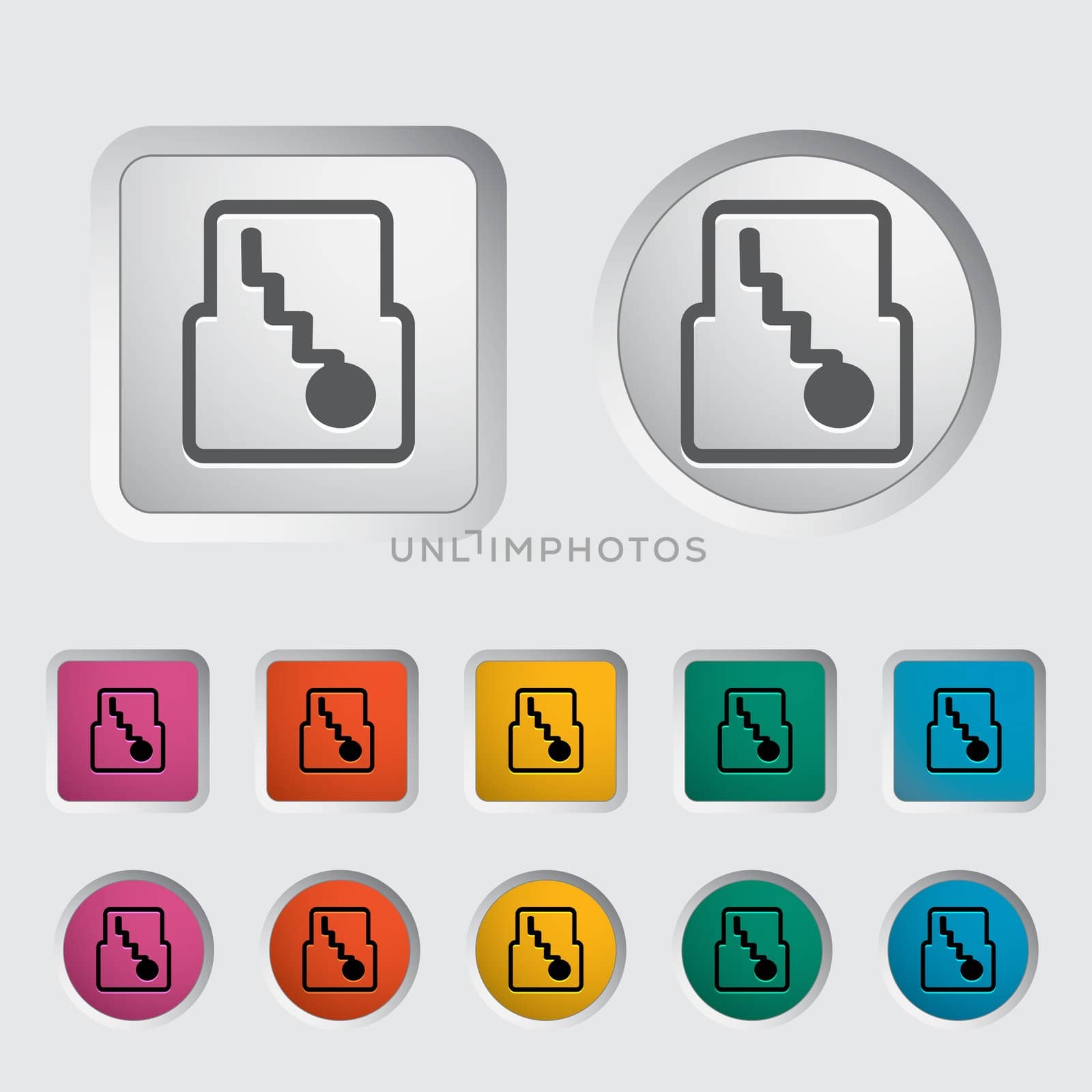 Icon automatic gear. Vector illustration EPS.