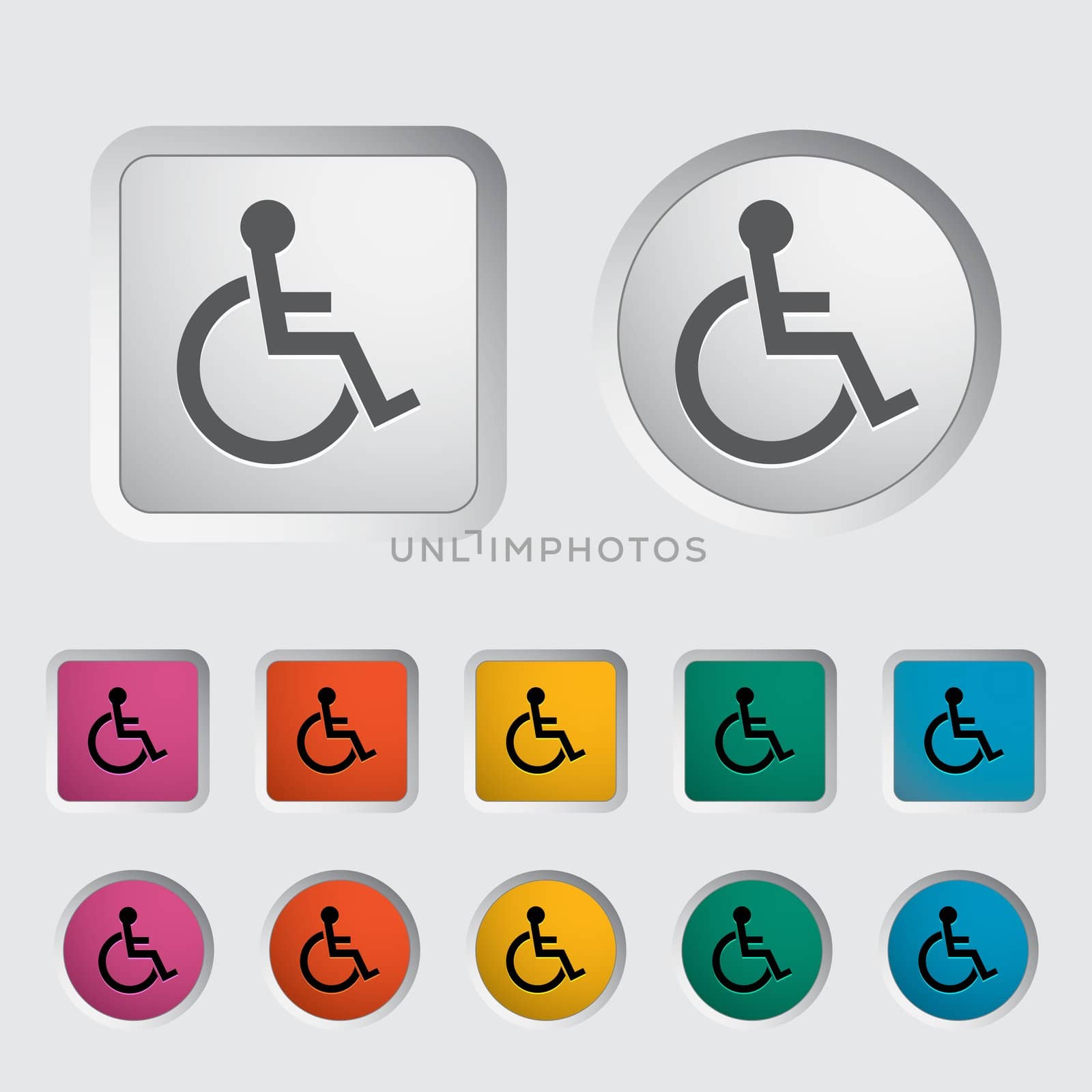 Disabled single icon. Vector illustration.