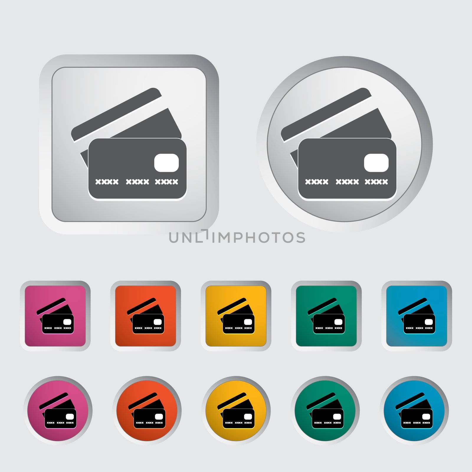 Credit card single icon. by smoki