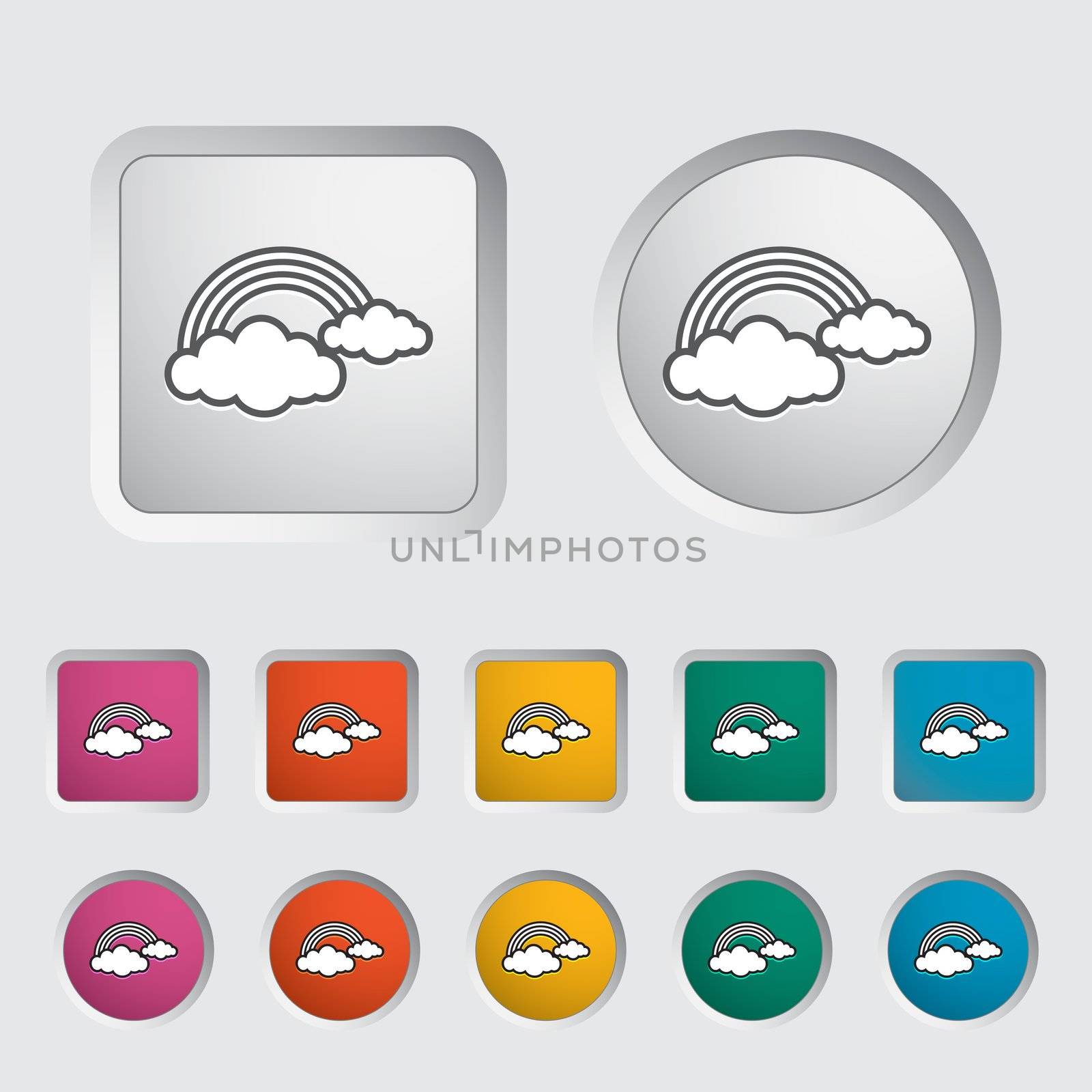 Rainbow single icon. Vector illustration.